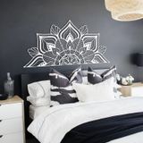 Mandala Metal Duvar Sanatı Dekoru - Yoga Meditasyon Odası için Bohem Tasarım Manevi Ev Dekoru - Lotus Çiçeğinden Esinlenen Çakra Duvar Asması, Beyaz (89,9 x 45 cm)