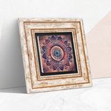 Mandala Taş Duvar Tablosu - Çerçeveli Taş Tablo - Dekoratif Duvar Sanatı - Modern Ev ve Ofis Duvar Dekoru T1-226 - Kestane Akaju