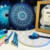 Mandalart Fabric Dot Seti, 25 Parça, Yapmak İsteyenler İçin Eğitim Kılavuzuyla Beraber, Boyalar ve Kalemler Dahil, Dot Başlangıç Seti