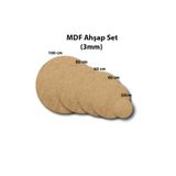 Mandalart Fabric Yuvarlak Ahşap Zemin 5'li Setler, 100, 80, 60, 40, 20 cm, 3 mm Mdf, Pürüzsüz, Daire Zeminler