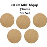 Mandalart Fabric Yuvarlak Ahşap Zemin, 60 Cm, 5 Adet, 3 Mm Mdf, Pürüzsüz, Daire Lazer Kesim Ahşap Zeminler