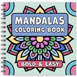 Mandalas Bold & Easy Coloring Book: Simple Large Print Geometric Patterns, Relaxing Designs for Adults, Kids & Beginners