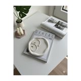 Mandalin Art Studio Bulut Görünümlü Yuvarlak Dekoratif Tabak | Beyaz