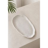 Mandalin Art Studio Granit Efektli Oval Kıvrımlı Dekoratif Tabak 28 cm