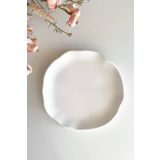 Mandalin Art Studio Kıvrımlı Yuvarlak Dekoratif Tabak, Nişan Tepsisi 20 Cm