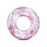 Mandalina Intex Glitter Tube Şeffaf Havuz Deniz Yüzme Simidi 107 Cm Pembe Çok Renkli