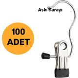 Mandallı Eşarp ve Şal Askısı Premium Özel Seri 100 Adet Seti - Seçenek 1 - Ahşap