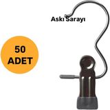 Mandallı Eşarp ve Şal Askısı Premium Özel Seri 50 Adet | Pratik ve Şık Kullanım - Seçenek 1 - Antrasit