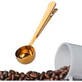 Mandallı Kahve Ölçü Kaşığı Gold Çok Fonksiyonlu Paslanmaz Çelik Kaşık - 1