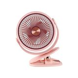 Mandallı Şarjlı Fan 3 Kademeli Taşınabilir Vantilatör Serinletici Mini Klima 360 Derece Dönen Fan - Pembe