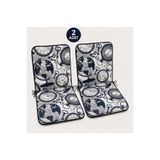 Mandaş 2 Adet Rattan Arkalıklı Sandalye Minderi (Kalınlık 4cm)-Saat Desen Lacivert