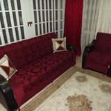 Mandaş 3+3+1+1 Bordo Saraylı Lüx Kolsuz Koltuk Örtüsü