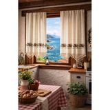 Mandaş Buldan Otantik Naturel Nakışlı Buldan Rustikli Perde 2 Parça 200*140