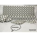 Mandaş Duck 2 Kişilik Damask Siyah Süngersiz Salıncak Minder Kılıfı Seti