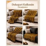 Mandaş El Dokuma Yeni Nesil Koltuk Şalı 170*170 1 Li Pk Gold/ Siyah