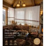 Mandaş El İşi Dantelli Kanaviçe Buldan Perdesi Tek Kanat (200*190)