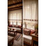 Mandaş El İşi Dantelli Kanaviçe Buldan Perdesi Tek Kanat (250*170)