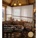 Mandaş El İşi Dantelli Kanaviçe Buldan Perdesi Tek Kanat (275*190)