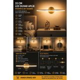 Mandaş Modern Dekoratif Led Duvar Aplik 33 Cm Günışığı GOLD - ESKİTME 1 Adet ( PİLLİ )