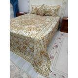 Mandaş Pullu Boncuklu Ağır İşlemeli Otantik Çift Kişilik Yatak Örtüsü (240X270)-Gold