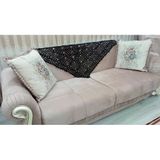 Mandaş Siyah 100x100 cm Tig İşi El Örgü Koltuk Şalı