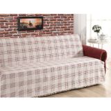 Mandaş Tekstil Buldan Pamuklu Kolsuz Koltuk-Çekyat Örtüsü (180x220) - Bordo Çizgili - 180x220cm