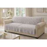 Mandaş Tekstil Desenli Sakallı Şönil Kaymaz Koltuk Örtüsü - Gri - 170 x 210 cm