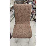 Mandaş Tekstil MANDAŞ 6LI SET Jakarlı Lastikli Eteksiz Sandalye Kılıfı-Şal Desen Kahve