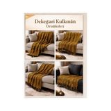 Mandaş Tekstil Mandaş El Dokuma Yeni Nesil Koltuk Şalı 170*170 1 Li Pk Gold/ Siyah - 170 x 170 cm