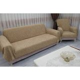 Mandaş Tekstil Mandaş Şönil Dokuma Koltuk Örtüsü Maxi Takım 3+3+1+1 K Bej - 170 x 300 cm