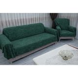 Mandaş Tekstil Mandaş Şönil Dokuma Koltuk Örtüsü Maxi Takım 3+3+1+1 K Yeşil - 170 x 300 cm