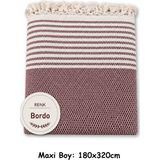 Mandaş Tekstil Pamuklu Kaymaz Hasır Dokuma Maxi Boy Kolları Örten Koltuk Örtüsü (180X310) - Bordo - 180 x 310 cm