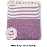 Mandaş Tekstil Pamuklu Kaymaz Hasır Dokuma Maxi Boy Kolları Örten Koltuk Örtüsü (180X310) - Leylak - 180 x 310 cm
