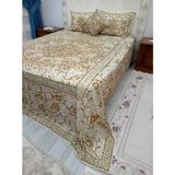 Mandaş Tekstil Pullu Boncuklu Ağır Işlemeli Otantik Çift Kişilik Yatak Örtüsü (240 x 270)-GOLD - 240 x 260 cm