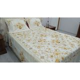 Mandaş Tekstil Pullu Boncuklu Işlemeli Otantik Çift Kişilik Yatak Örtüsü-Arm 192 Krem Gold - 240 x 260 cm - Krem - Altın