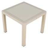 Mandella 90x90 cm Elit Rattan camlı Çöl Beji Masa