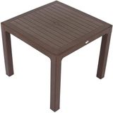 Mandella 90x90 Elit Rattan Masa Kahverengi 4 Kişilik Konforlu Bahçe Mobilyası