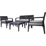 Mandella Bahçe Balkon Oturma Grubu 4'lü Minderli Rattan Desenli - 4Lü