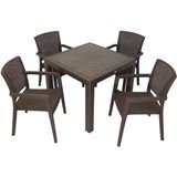 Mandella EliT 90X90 Zeus Kollu Sandalye Masa Takimi - Kahverengi
