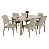 Mandella Elit Rattan 90x150 cm 2 Elit Koltuk 4 Elit Çöl Beji Sandalye Masa Takımı