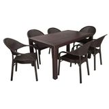 Mandella Elit Rattan 90x150 cm Kahverengi Eylül Koltuk Masa Takımı