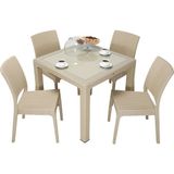 Mandella Elit Rattan 90x90 cm Elit Camlı Çölbeji Sandalye Masa Takımı