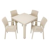 Mandella Elit Rattan 90x90 cm Elit Çöl Beji Koltuk Masa Takımı