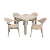 Mandella Elit Rattan 90x90 cm Eylül Çöl Beji Koltuk Masa Takımı