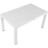 Mandella Elit Rattan Masa Beyaz 90 x 150 cm Dayanıklı ve Estetik Bahçe Mobilyası