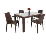 Mandella Kahverengi Elit Rattan 90x150 4 kişilik Nirvana Koltuk Masa Takımı