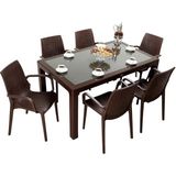 Mandella Kahverengi Elit Rattan 90x150 Nirvana Koltuk Camlı Masa Takımı