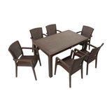 Mandella Kahverengi Elit Rattan 90x150 Zeus Koltuk Masa Takımı