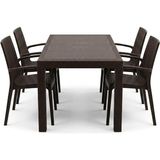 Mandella Kampanyalı Elit Rattan 70X120 Nirvana Koltuk Masa Takımı 4 Kişilik Kahverengi - 70*120