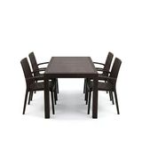 Mandella Kampanyalı Elit Rattan 70X120 Nirvana Koltuk Masa Takımı 4 Kişilik Kahverengi
